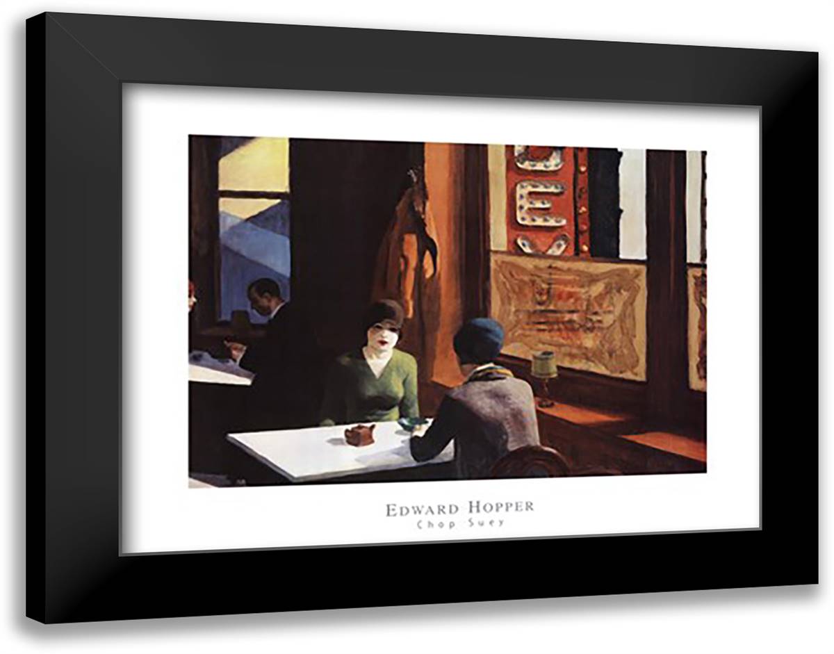 Chop Suey 36x28 Black Modern Wood Framed Art Print Poster by Hopper, Edward