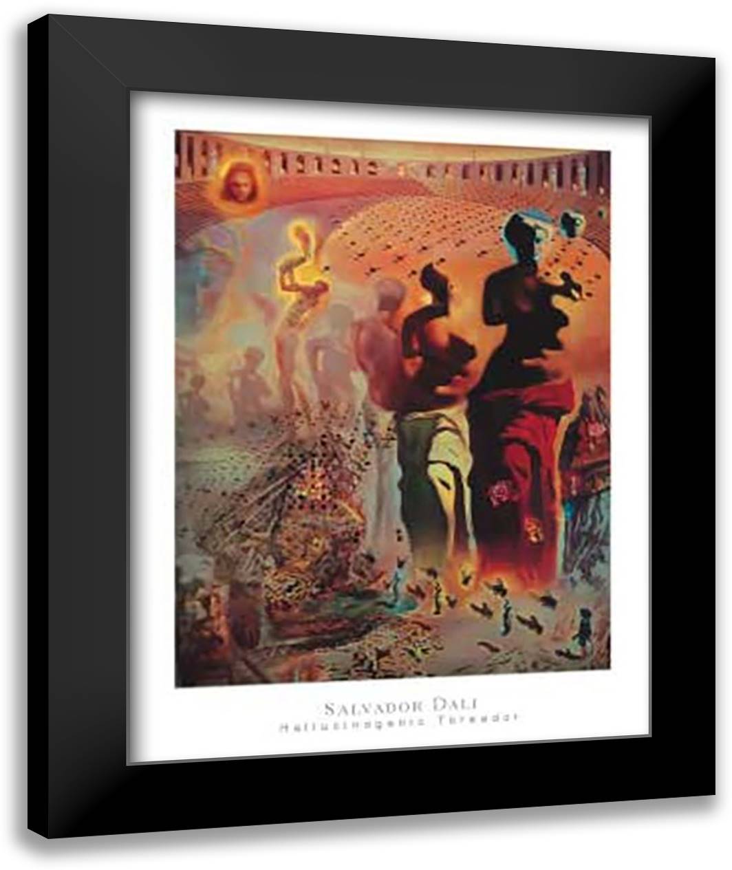 The Hallucinogenic Toreador 24x30 Black Modern Wood Framed Art Print Poster by Dali, Salvador