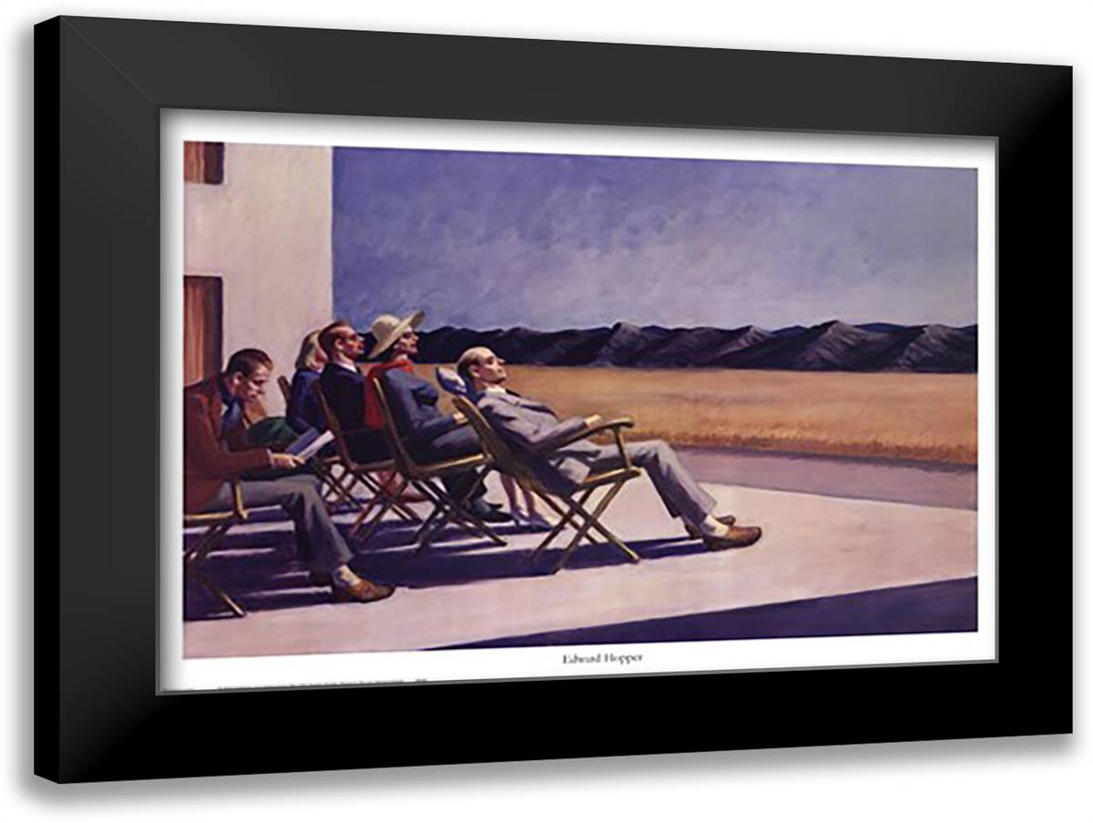 People in the Sun 32x24 Black Modern Wood Framed Art Print Poster by Hopper, Edward