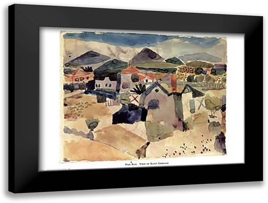 View of Saint Germain 32x24 Black Modern Wood Framed Art Print Poster by Klee, Paul
