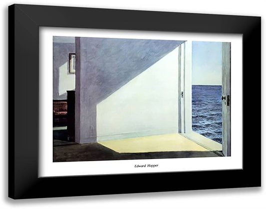 Rooms by the Sea 36x28 Black Modern Wood Framed Art Print Poster by Hopper, Edward