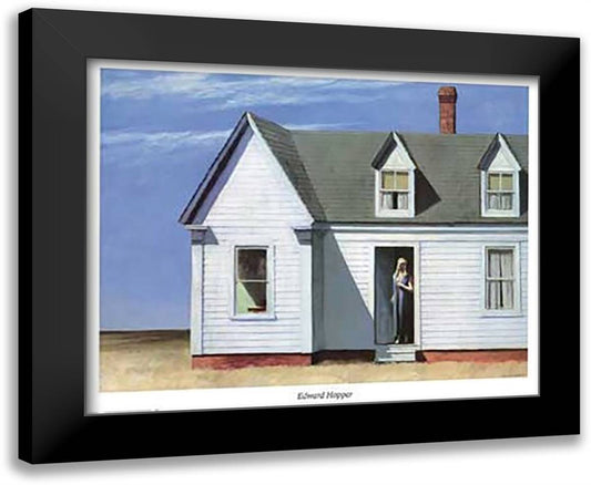 High Noon 36x28 Black Modern Wood Framed Art Print Poster by Hopper, Edward