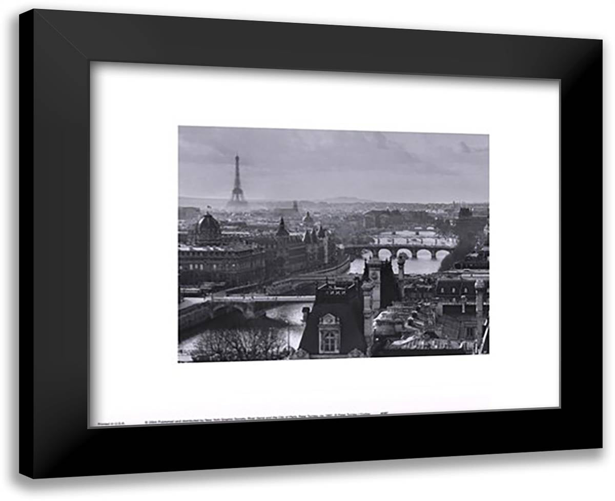 River Seine and the City of Paris 18x15 Black Modern Wood Framed Art Print Poster by Turnley, Peter
