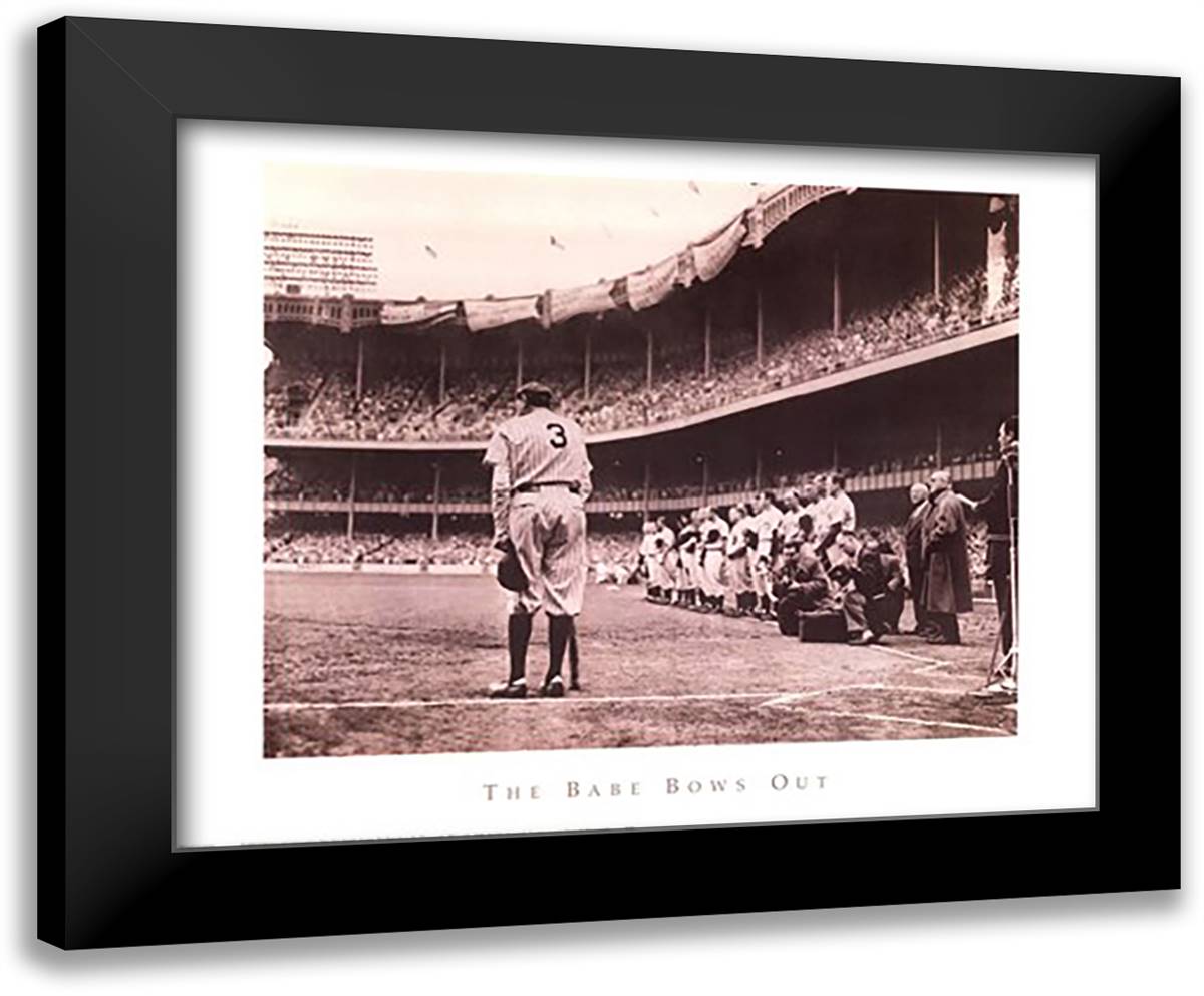 Babe Bows Out, c.1948 24x20 Black Modern Wood Framed Art Print Poster by Fein, Nat