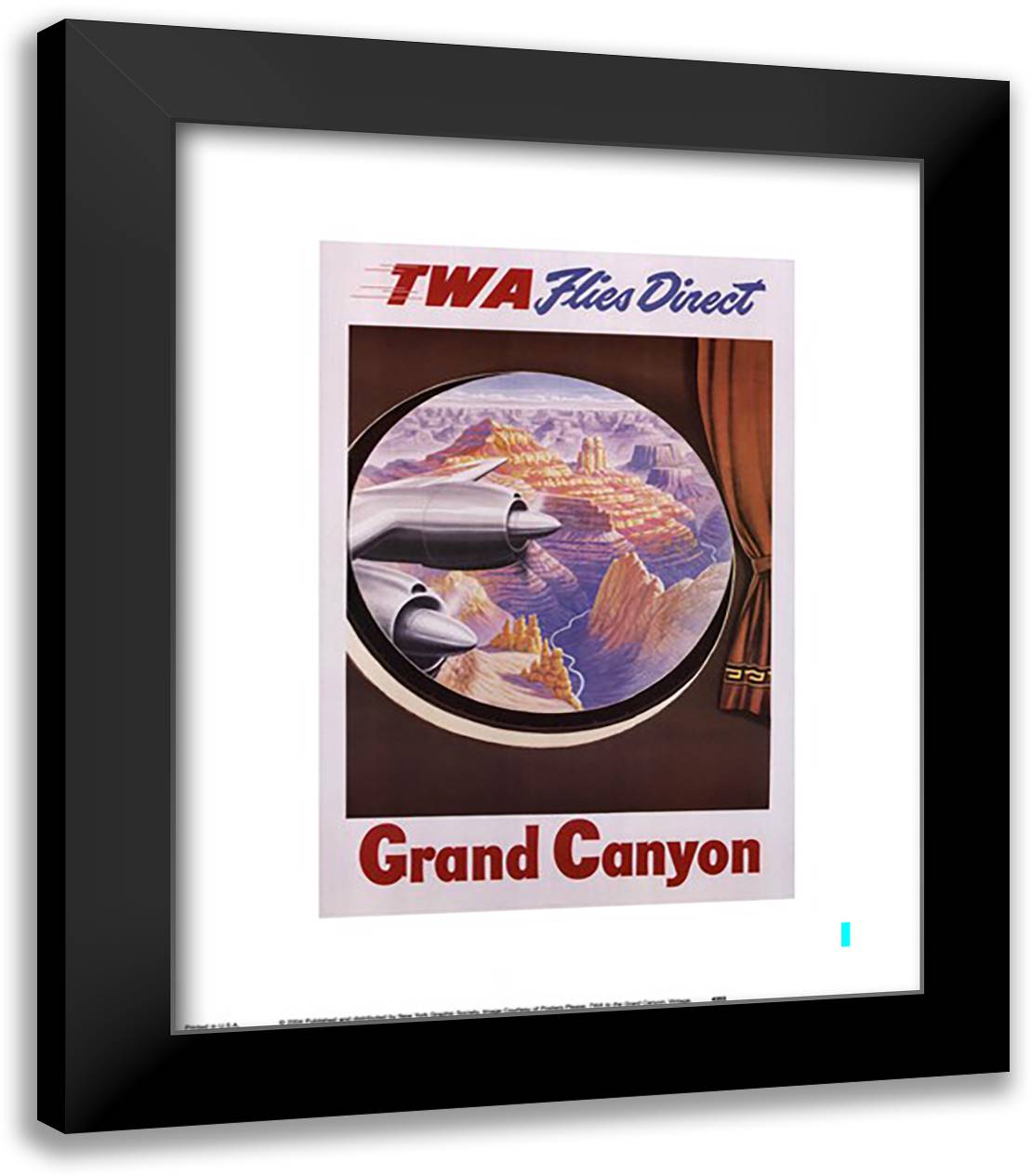 TWA to the Grand Canyon 15x18 Black Modern Wood Framed Art Print Poster