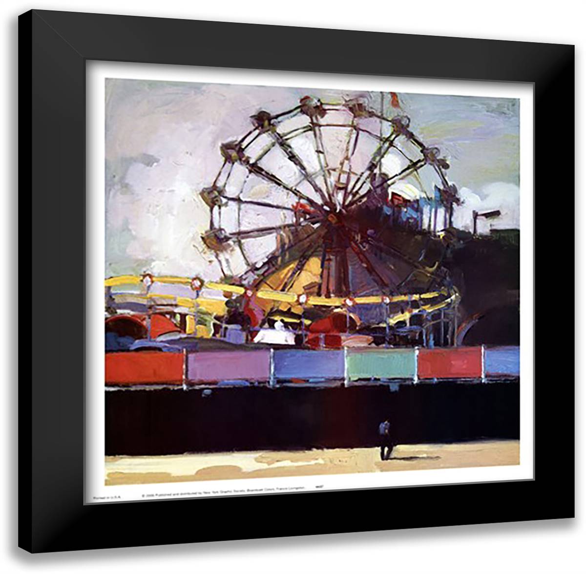 Boardwalk Colors 17x17 Black Modern Wood Framed Art Print Poster by Livingston, Francis