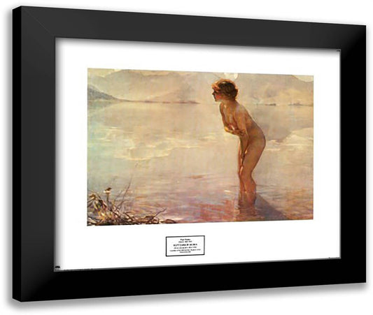 September Morn 22x20 Black Modern Wood Framed Art Print Poster