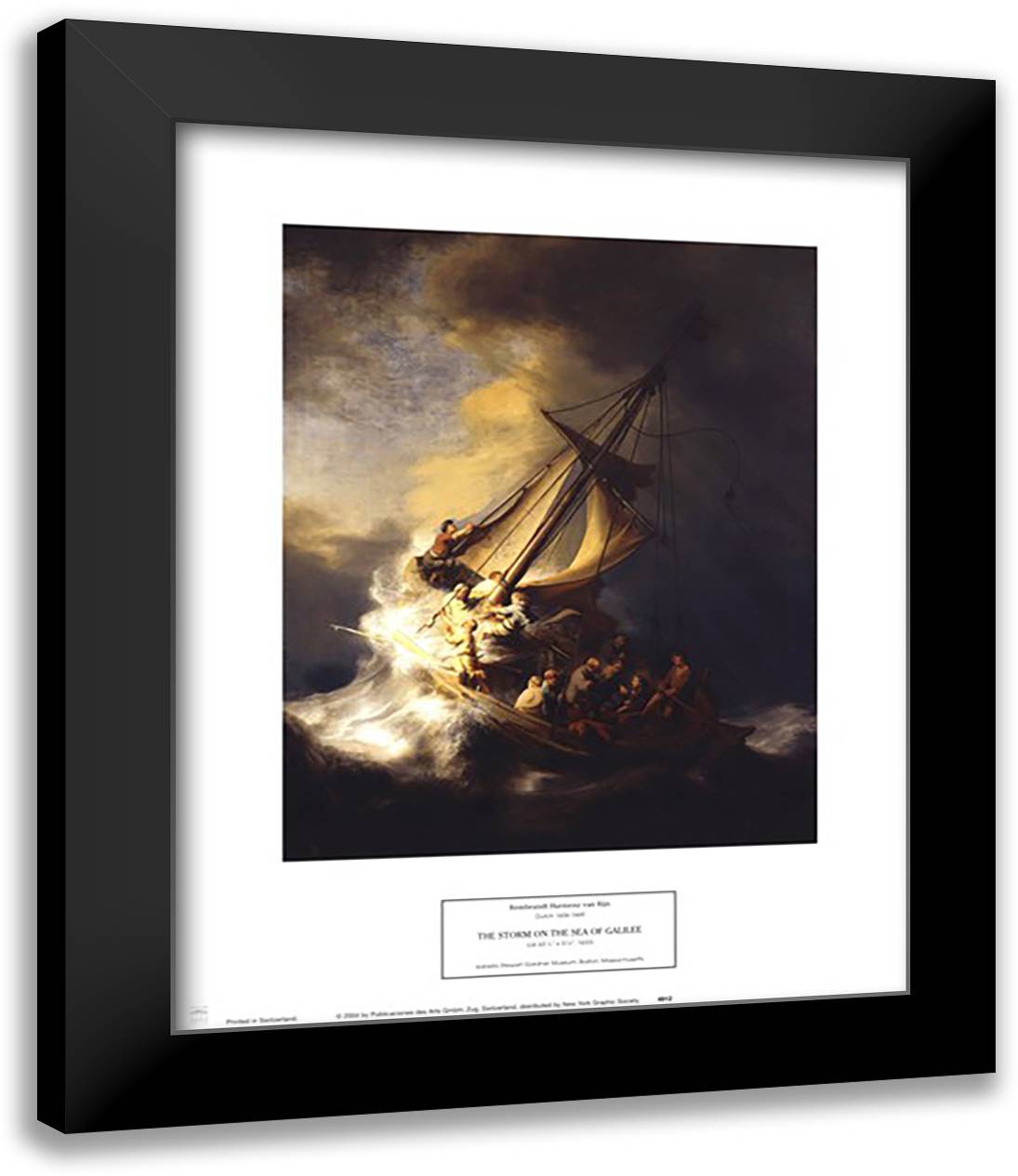 Storm on the Sea of Galilee 15x18 Black Modern Wood Framed Art Print Poster by Rembrandt