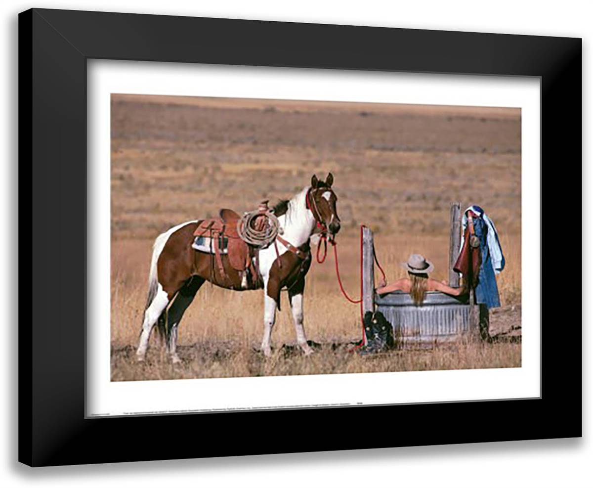 Cowgirl in Heaven 24x20 Black Modern Wood Framed Art Print Poster by Stoecklein, David R.