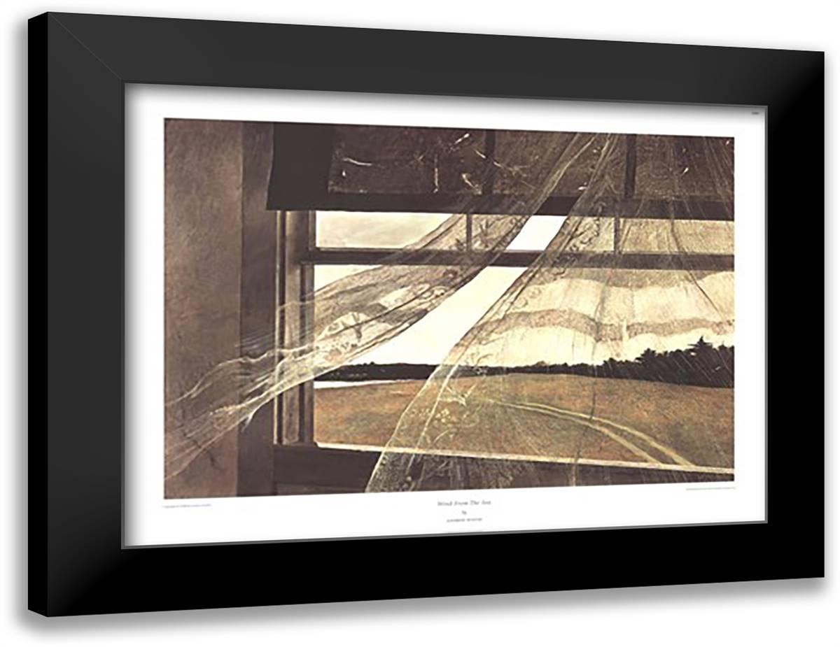 Wind from the Sea 35x26 Black Modern Wood Framed Art Print Poster by Wyeth, Andrew