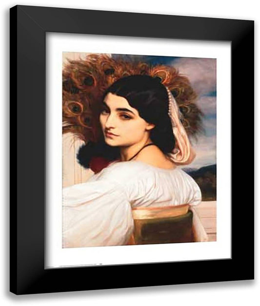 Pavonia 26x33 Black Modern Wood Framed Art Print Poster by Leighton, Frederic