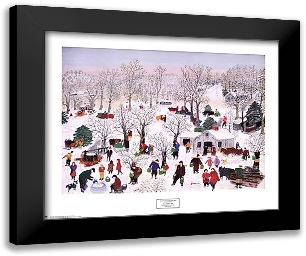 Sugaring Off, 1955 33x27 Black Modern Wood Framed Art Print Poster by Grandma Moses