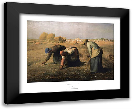 Gleaners 1857 32x27 Black Modern Wood Framed Art Print Poster by Millet, Jean Francois