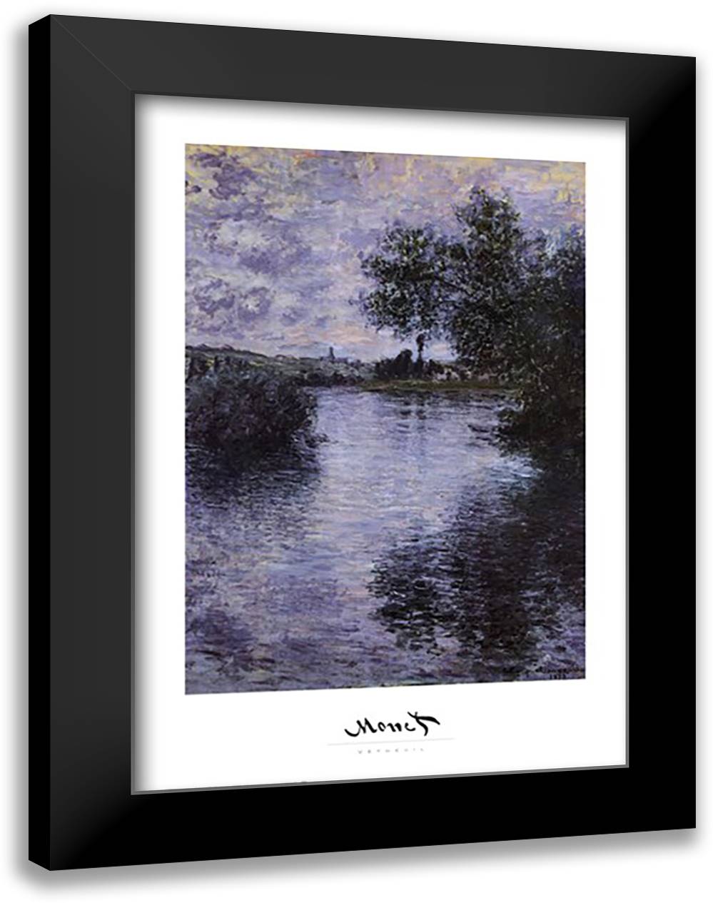 Vetheuil 28x40 Black Modern Wood Framed Art Print Poster by Monet, Claude