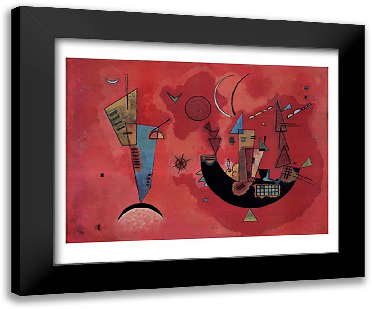 Mit und Gegen, c.1929 34x28 Black Modern Wood Framed Art Print Poster by Kandinsky, Wassily