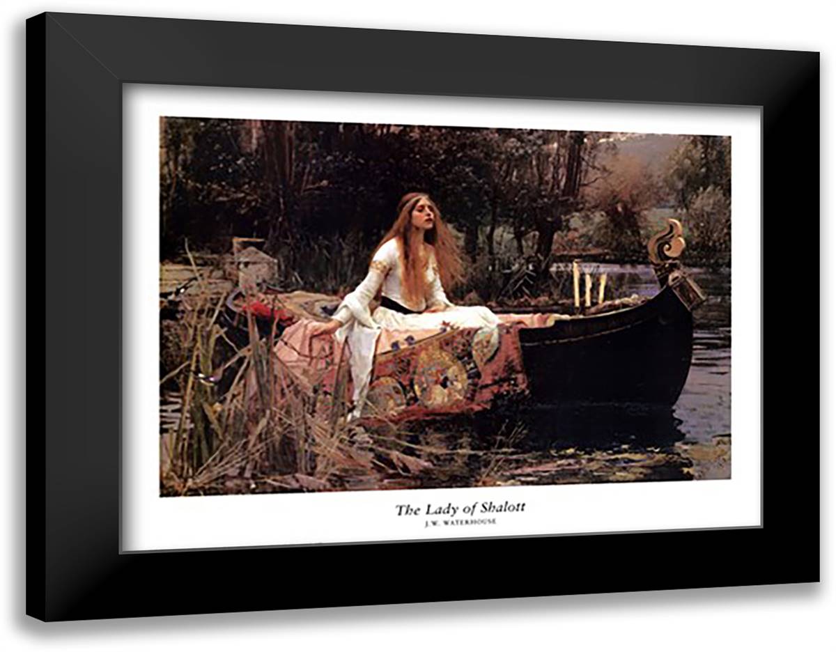Lady of Shalott, c.1888 36x28 Black Modern Wood Framed Art Print Poster by Waterhouse, John William