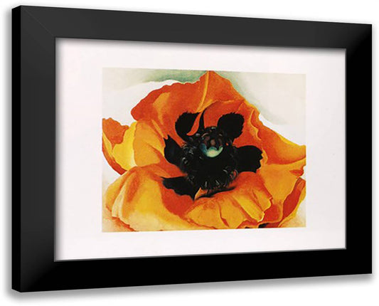 Poppy 34x28 Black Modern Wood Framed Art Print Poster by O'Keeffe, Georgia