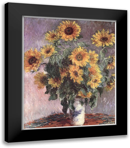 Sunflowers, c.1881 28x34 Black Modern Wood Framed Art Print Poster by Monet, Claude