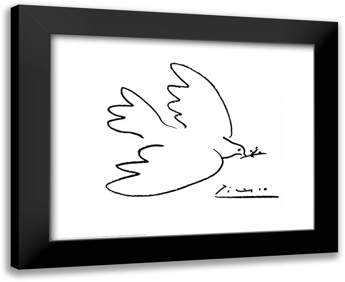 Dove of Peace 34x28 Black Modern Wood Framed Art Print Poster by Picasso, Pablo