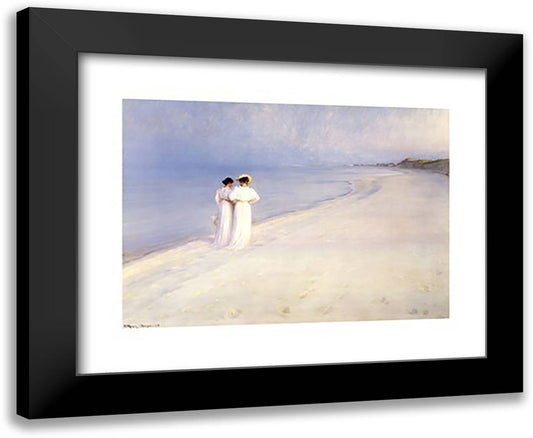 Summer Afternoon on Skagen Beach 34x28 Black Modern Wood Framed Art Print Poster by Kroyer, Peder Severin