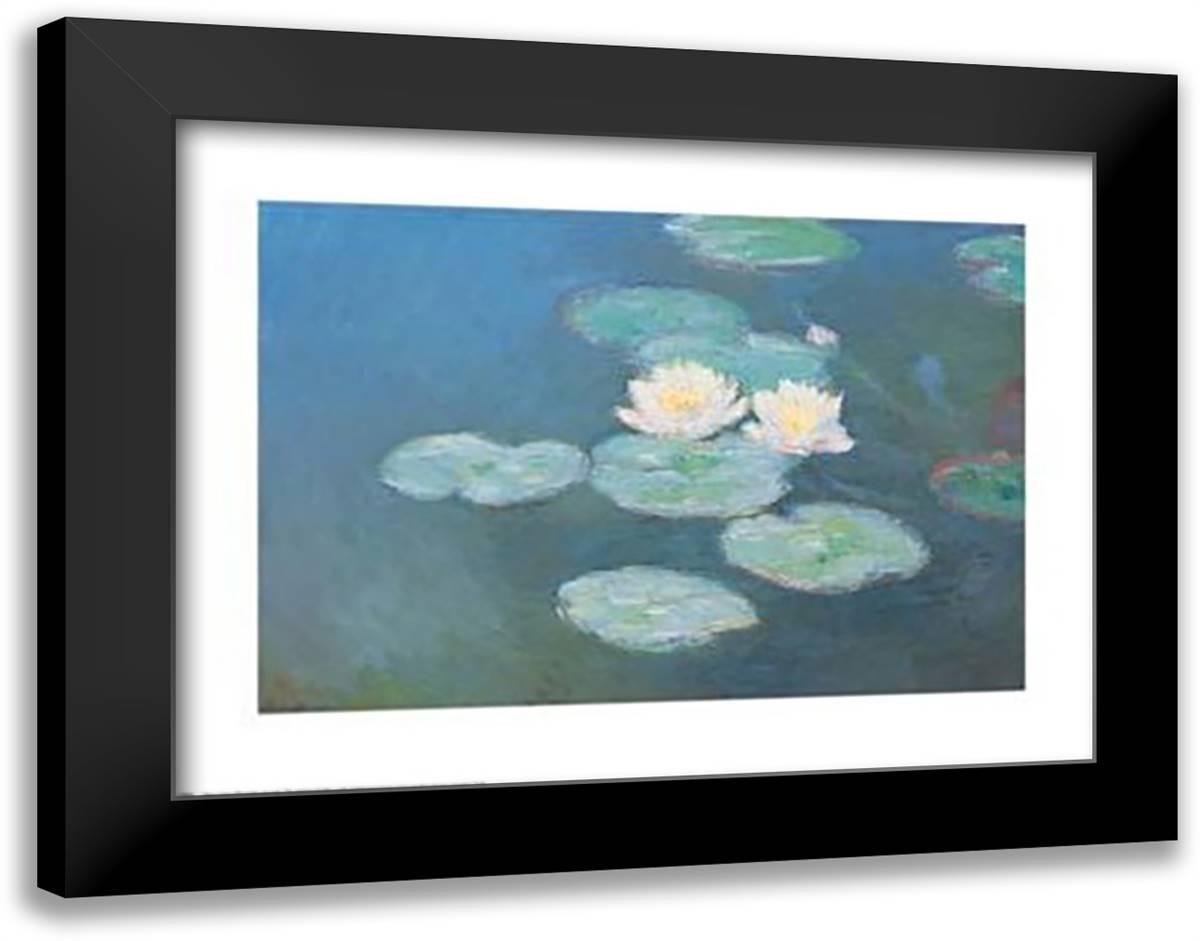 Nympheas Effet Du 30x22 Black Modern Wood Framed Art Print Poster by Monet, Claude