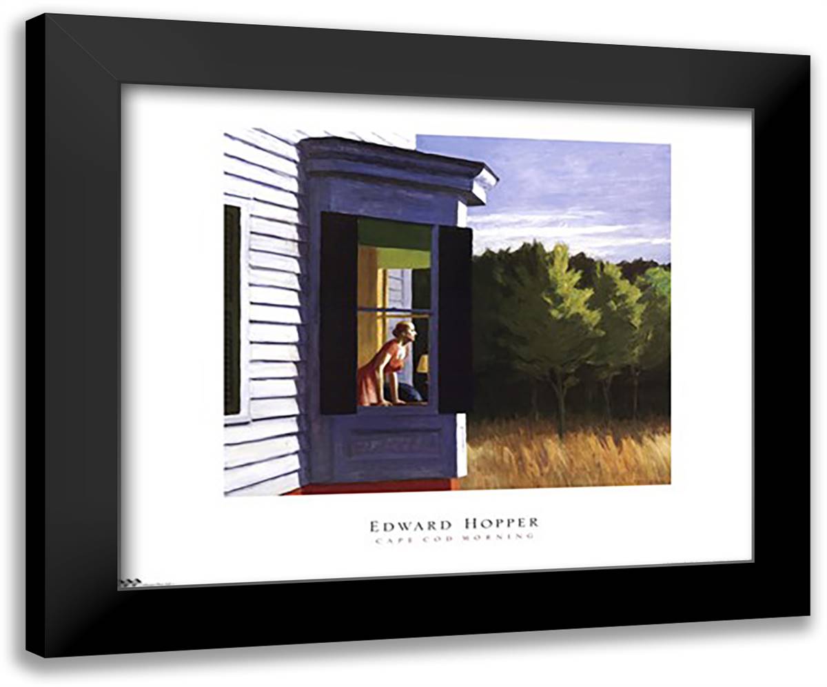 Cape Cod Morning 34x28 Black Modern Wood Framed Art Print Poster by Hopper, Edward