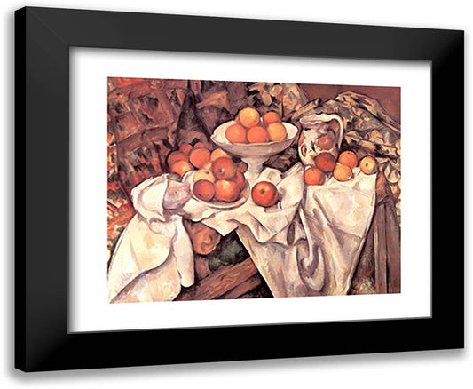 Apples and Oranges, c.1895 34x28 Black Modern Wood Framed Art Print Poster by Cezanne, Paul
