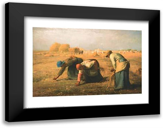 Gleaners 1857 28x22 Black Modern Wood Framed Art Print Poster by Millet, Jean Francois