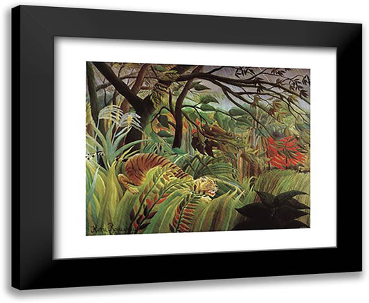 Surprised! Storm in the Forest 34x28 Black Modern Wood Framed Art Print Poster by Rousseau, Henri