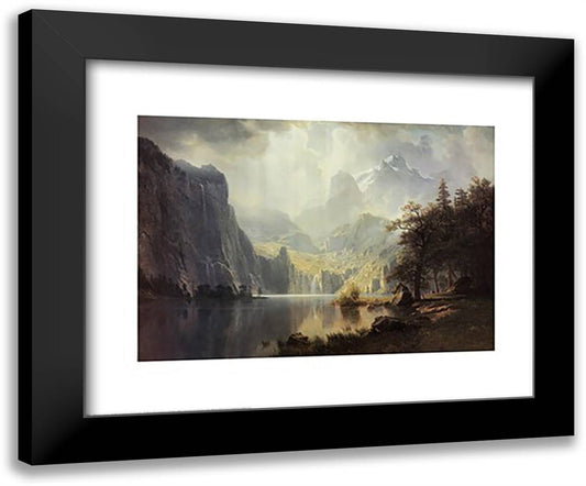 in the Mountains 34x28 Black Modern Wood Framed Art Print Poster by Bierstadt, Albert