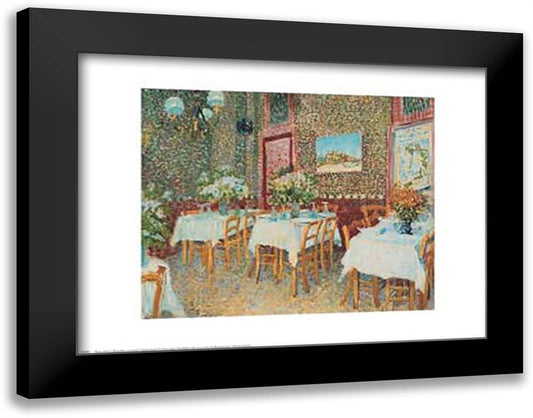 Interior of a Restaurant, c.1888 34x28 Black Modern Wood Framed Art Print Poster by Van Gogh, Vincent