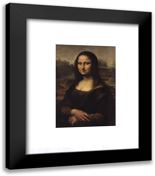 Mona Lisa, c.1507 28x34 Black Modern Wood Framed Art Print Poster by da Vinci, Leonardo