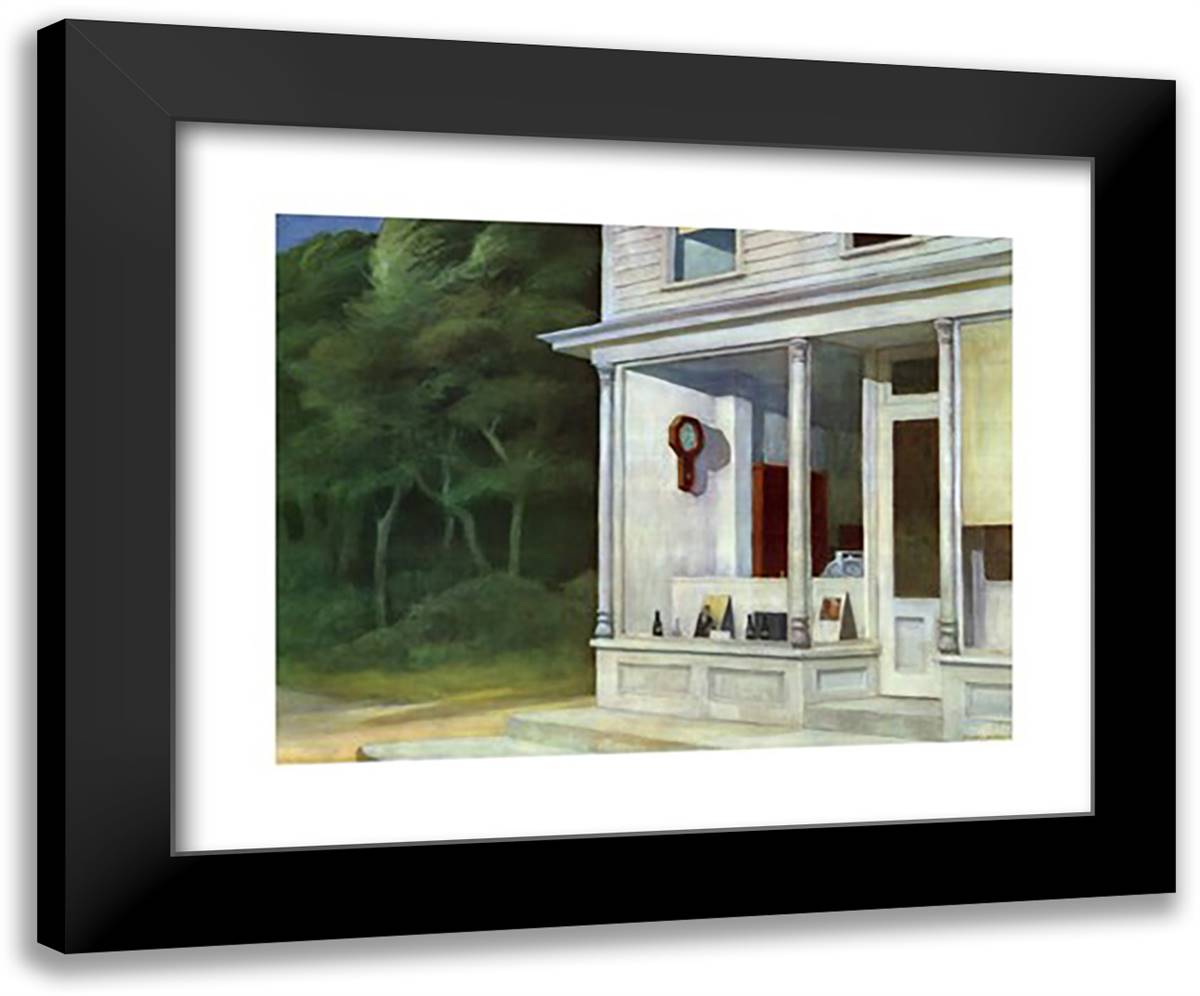 Seven A.M. 34x28 Black Modern Wood Framed Art Print Poster by Hopper, Edward