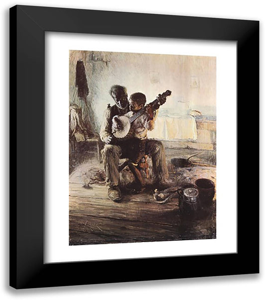 Banjo Lesson 28x34 Black Modern Wood Framed Art Print Poster by Tanner, Henry Ossawa