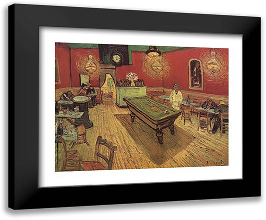 The Night Cafe in the Place Lamartine in Arles, c.1888 34x28 Black Modern Wood Framed Art Print Poster by Van Gogh, Vincent