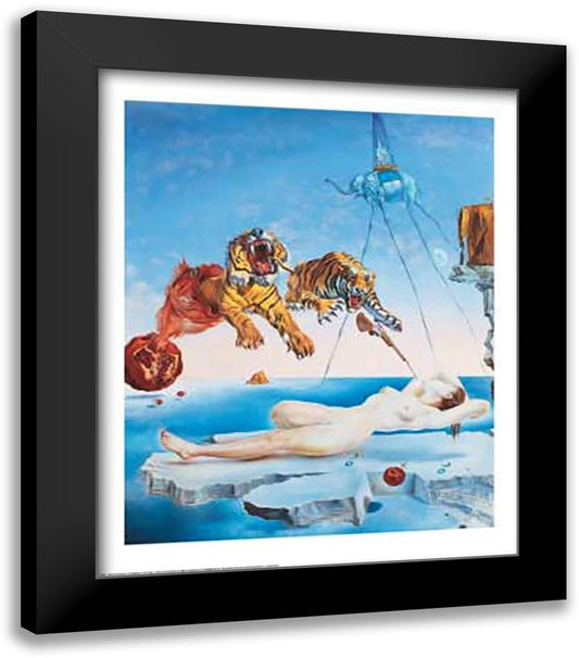 Dream Caused by the Flight of a Bee Around a Pomegranate, A Second Before Awakening, c.1944 25x30 Black Modern Wood Framed Art Print Poster by Dali, Salvador