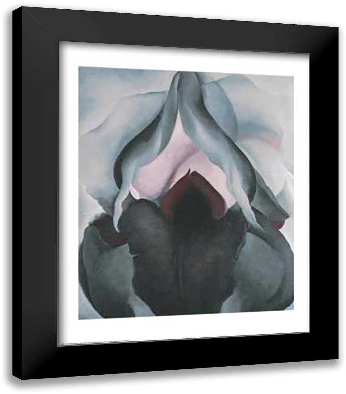 Black Iris, 1926 25x29 Black Modern Wood Framed Art Print Poster by O'Keeffe, Georgia