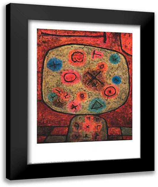 Flowers in Stone 24x29 Black Modern Wood Framed Art Print Poster by Klee, Paul