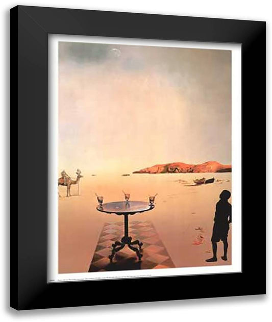 Sun Table 25x33 Black Modern Wood Framed Art Print Poster by Dali, Salvador