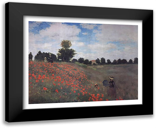 Les Coquelicots 34x28 Black Modern Wood Framed Art Print Poster by Monet, Claude