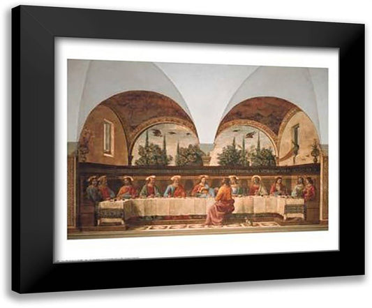 Last Supper 34x28 Black Modern Wood Framed Art Print Poster by Ghirlandaio, Domenico