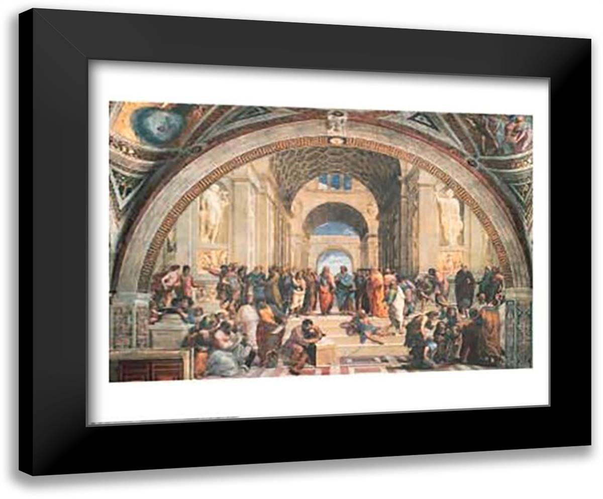 The School of Athens, c.1511 34x28 Black Modern Wood Framed Art Print Poster by Raphael