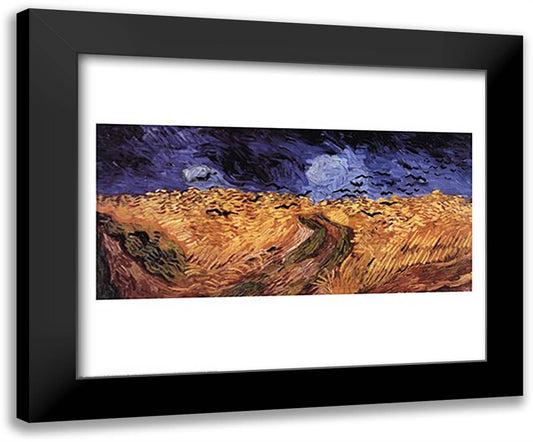 Wheatfield with Crows, c.1890 34x28 Black Modern Wood Framed Art Print Poster by Van Gogh, Vincent