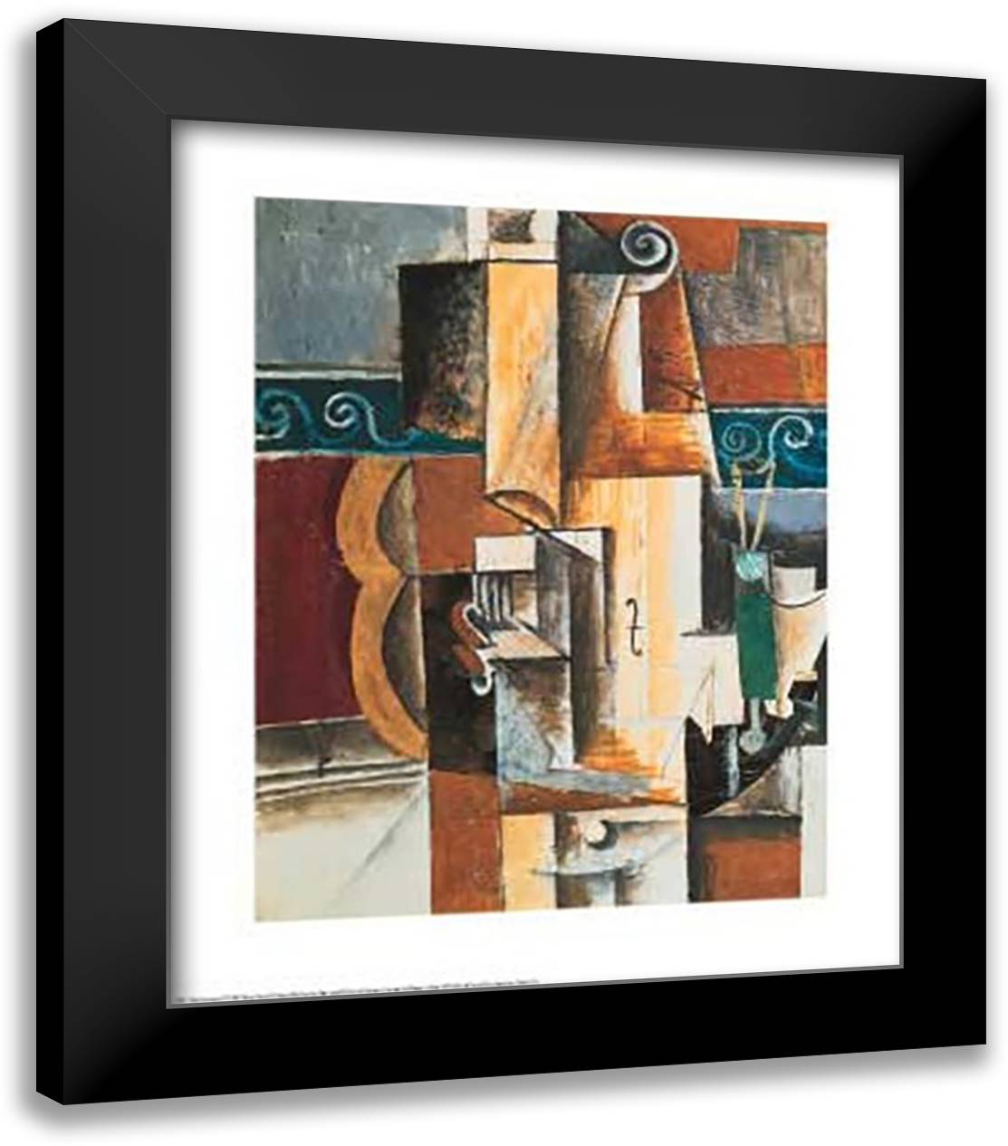 Violin and Guitar 23x29 Black Modern Wood Framed Art Print Poster by Picasso, Pablo