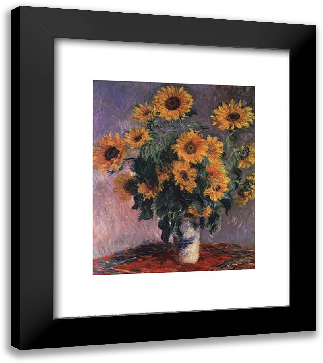 Sunflowers, c.1881 20x24 Black Modern Wood Framed Art Print Poster by Monet, Claude