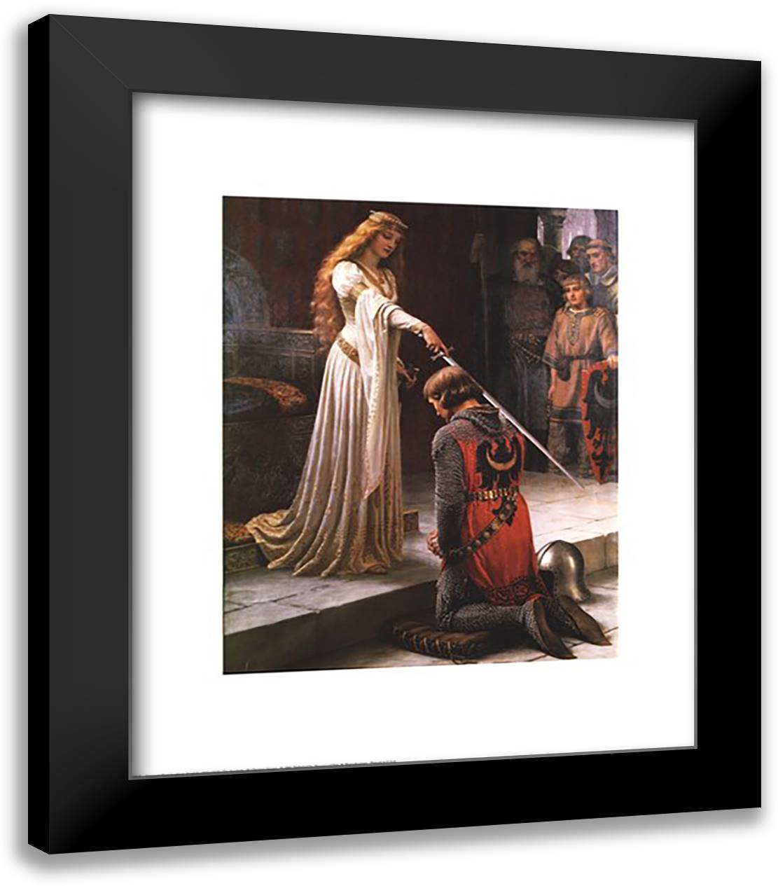 The Accolade 20x24 Black Modern Wood Framed Art Print Poster by Leighton, Edmund Blair