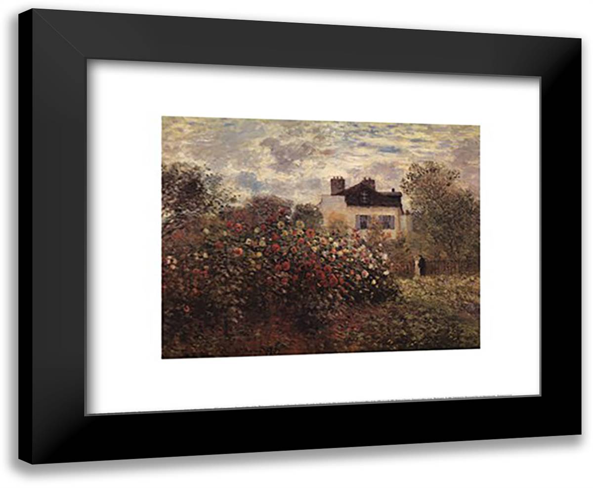 The Artist's Garden in Argenteuil (A Corner of the Garden with Dahlias), c.1873 20x24 Black Modern Wood Framed Art Print Poster by Monet, Claude