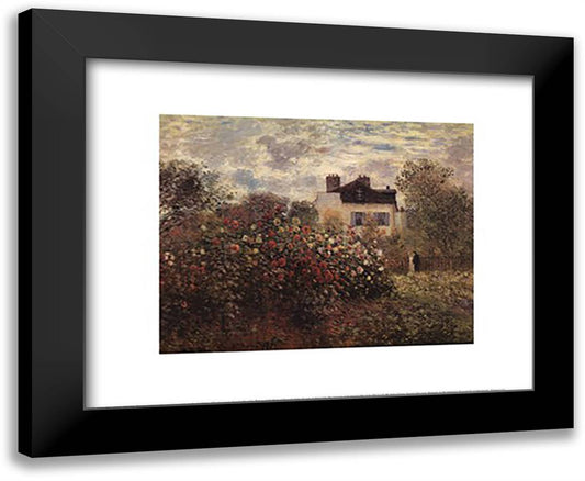 The Artist's Garden in Argenteuil (A Corner of the Garden with Dahlias), c.1873 20x24 Black Modern Wood Framed Art Print Poster by Monet, Claude