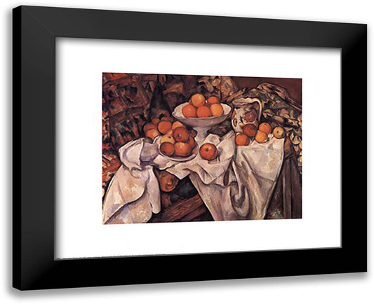 Apples and Oranges, c.1895 24x20 Black Modern Wood Framed Art Print Poster by Cezanne, Paul