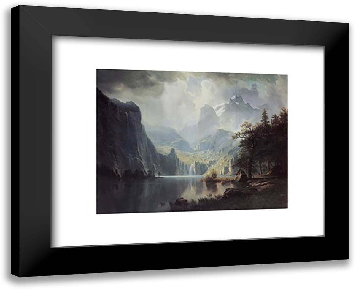 In the Mountains 24x20 Black Modern Wood Framed Art Print Poster by Bierstadt, Albert